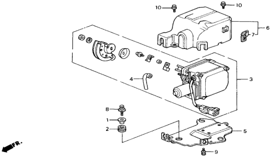 1991 Honda Civic Stay, Actuator Harness Diagram for 36623-PM5-A01
