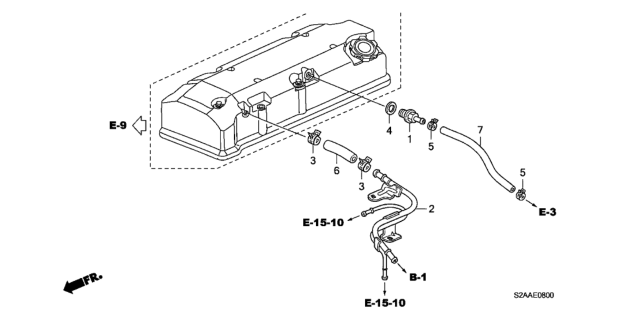 2009 Honda S2000 Valve Assembly, Pcv Diagram for 17130-PCX-003