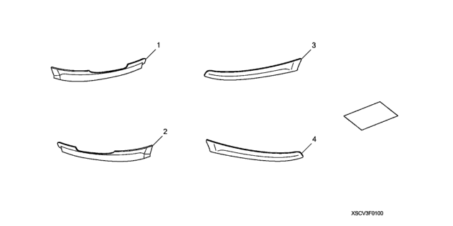 2007 Honda Element Caps, Spoiler Diagram for 08F01-SCV-100