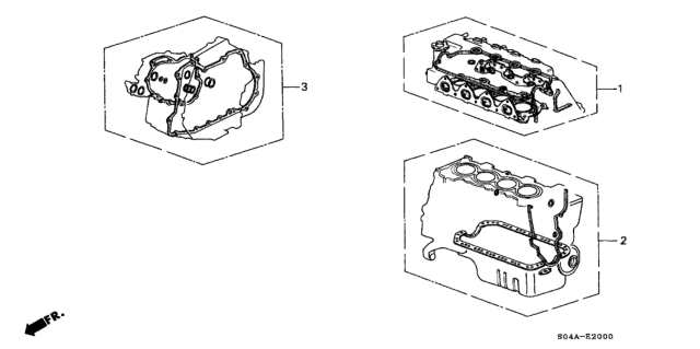 1998 Honda Civic Gasket Kit, Cylinder Head Diagram for 06110-PDN-A01