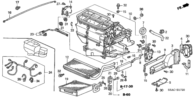 2005 Honda Civic Heater Sub-Assy. Diagram for 79106-S5D-A02