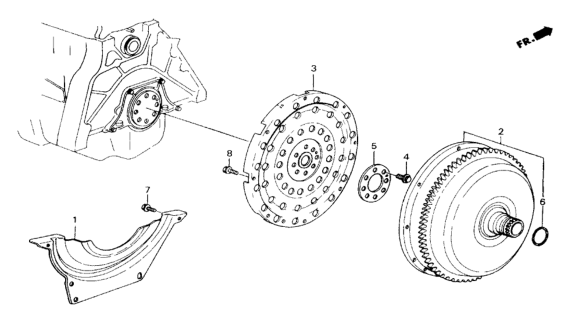 1988 Honda Accord Converter Assembly, Torque Diagram for 26000-PF4-702