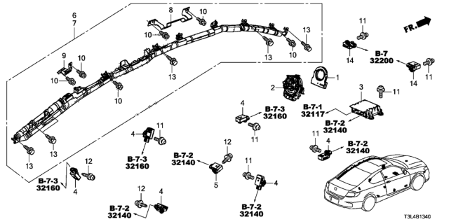 2014 Honda Accord Sensor, FR. Crash Diagram for 77930-TR0-A11