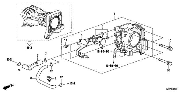 2014 Honda CR-Z Throttle Body Diagram