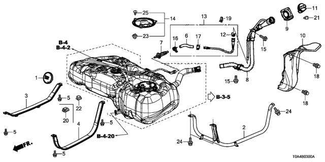 2012 Honda CR-V Cover,F/Filler Pi Diagram for 17668-T0A-A01