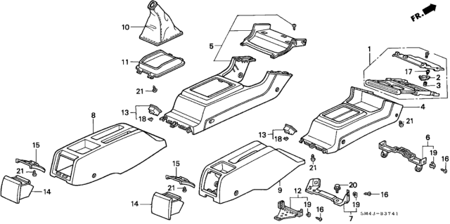 1992 Honda Accord Console Diagram