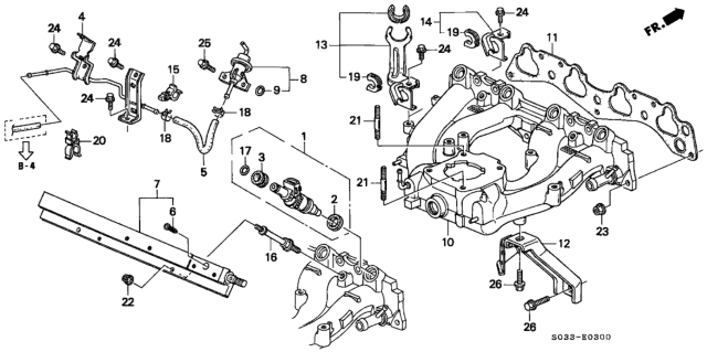 1997 Honda Civic Intake Manifold (Down Flow) Diagram