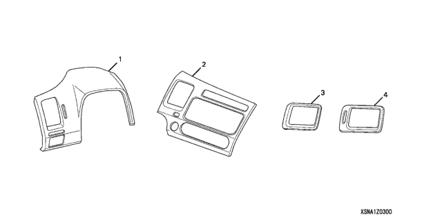 2007 Honda Civic 2 Door EX (NAVIGATION) KA 5AT Interior Gauge Trim Diagram