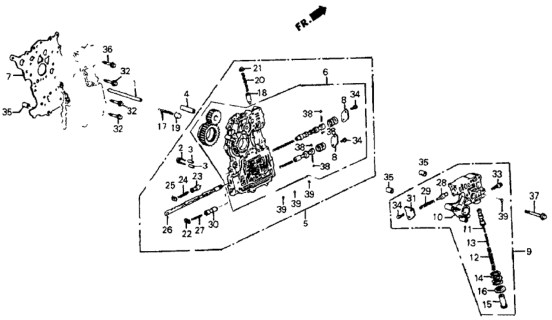 1985 Honda CRX 3AT Main Valve Body Diagram