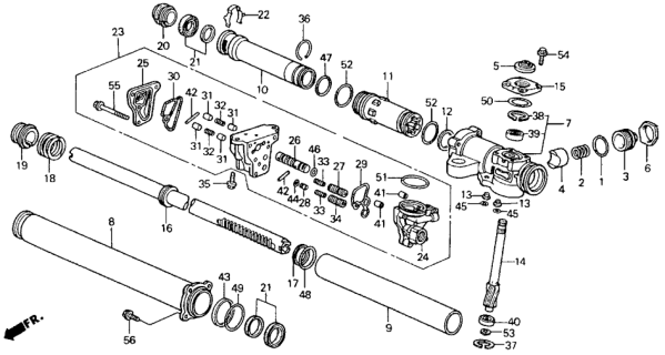 1990 Honda Accord Body Unit, Valve Diagram for 53640-SM4-A00