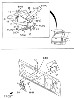 1996 Honda Passport Lock Assembly, Tonneau Cover Diagram for 8-97122-678-0
