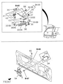 1996 Honda Passport Bracket Tonneau Cove Diagram for 8-97118-335-1