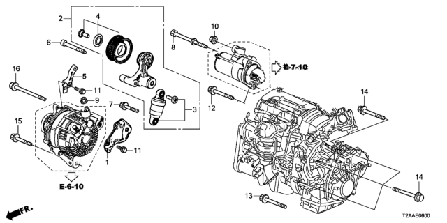 2017 Honda Accord Auto Tensioner (L4) Diagram