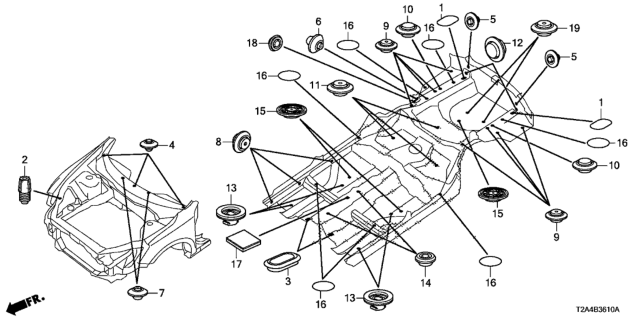 2013 Honda Accord Grommet (Front) Diagram