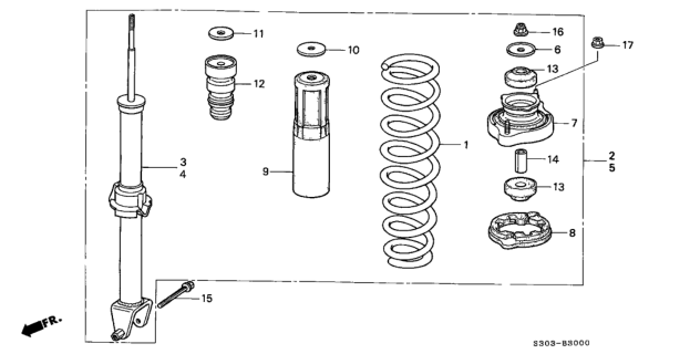 1998 Honda Prelude Rear Shock Absorber Diagram