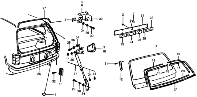 1979 Honda Civic Molding, L. Tailgate (Upper) Diagram for 85803-647-000