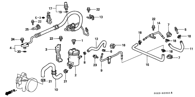 2000 Honda Civic Hose, Power Steering Feed Diagram for 53713-S01-A63