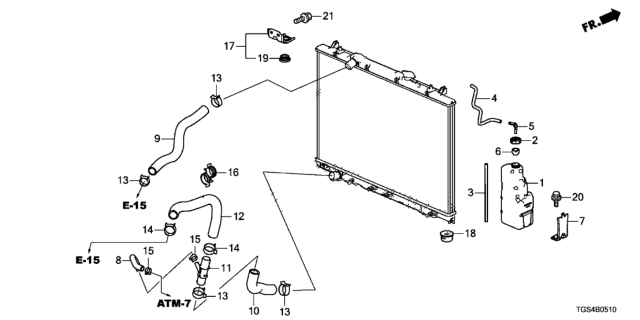 2019 Honda Passport Bracket, Radiator Mounting (Upper) Diagram for 74171-TG7-A00