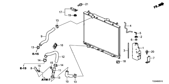 2019 Honda Passport Hose, Water (Lower) (B) Diagram for 19504-5J2-A50