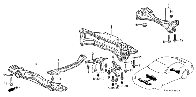 2000 Honda Prelude Cross Beam Diagram