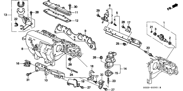 1999 Honda Civic Intake Manifold (VTEC) Diagram