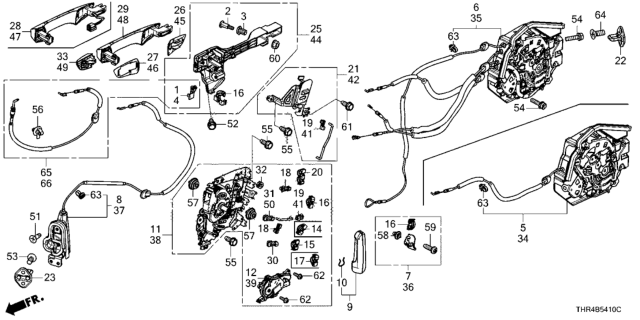 2022 Honda Odyssey Slide Door Locks - Outer Handle Diagram