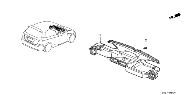 2002 Honda Civic Duct Assy., Instrument Diagram for 77400-S6A-G01