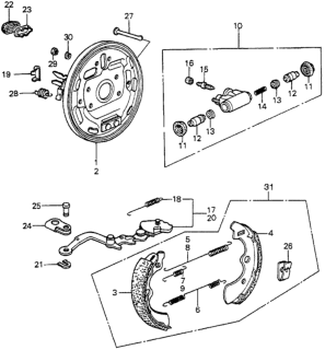 1982 Honda Prelude 2 Door ** KH HMT Rear Brake Shoe Diagram