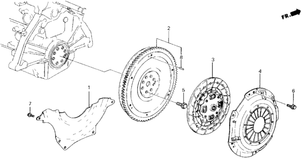 1988 Honda Accord Cover, Clutch Case Diagram for 21350-PH1-000