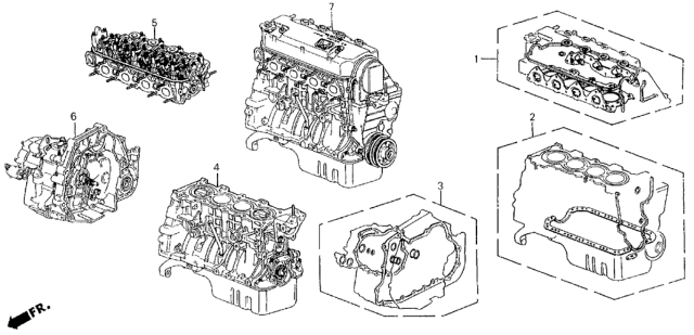 1993 Honda Civic Gasket Kit - Engine Assy.  - Transmission Assy. Diagram