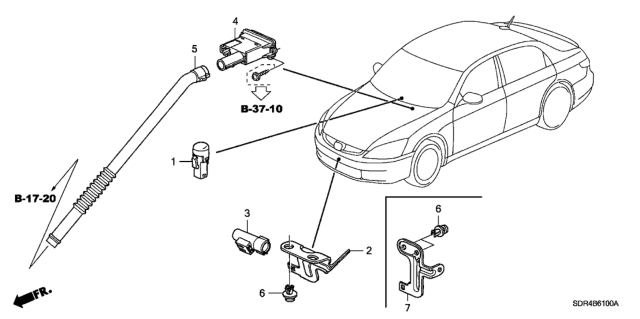 2006 Honda Accord Hybrid 4 Door HYBRID KA 5AT A/C Sensor Diagram