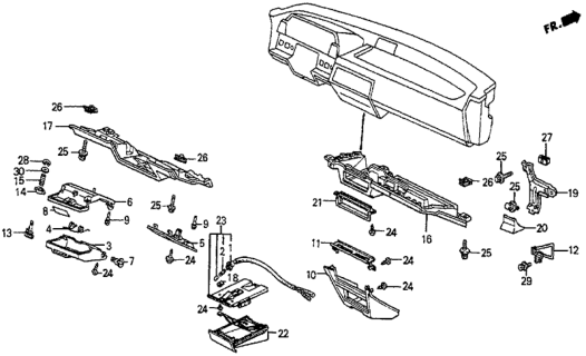 1983 Honda Prelude Pocket Assy., Coin *NH1L* (BLACK) Diagram for 66160-SB0-671ZB