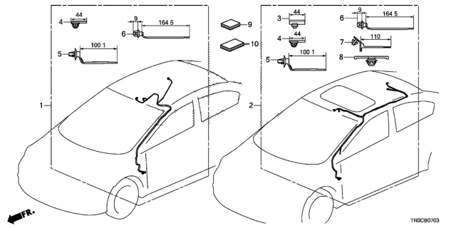 2015 Honda Civic Wire, Sunroof Diagram for 32156-TR3-C01