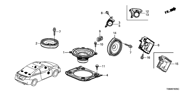 2013 Honda Civic Amplifier Assy., Premium Audio Diagram for 39186-TS8-A02