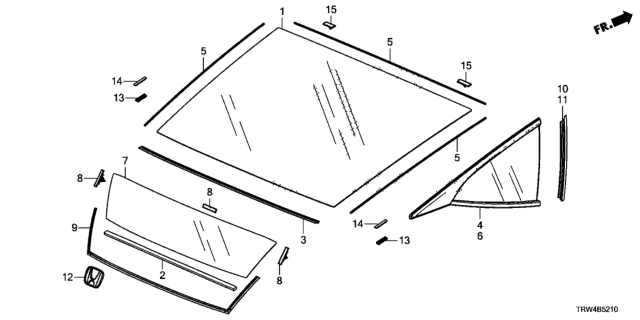 2020 Honda Clarity Plug-In Hybrid Rear Windshield Diagram