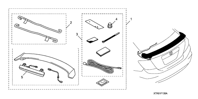 2012 Honda Civic 4 Door GX (NAVIGATION) KA 5AT Wing Spoiler Diagram