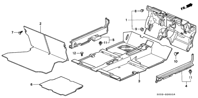 1996 Honda Civic Floor Mat, Trunk *NH264L* (CLASSY GRAY) Diagram for 82320-S03-J00ZC