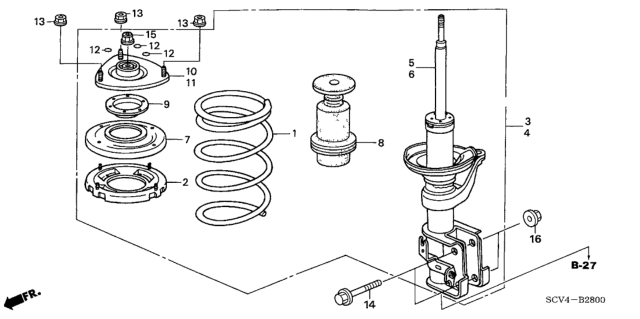 2005 Honda Element Front Shock Absorber Diagram