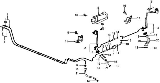 1979 Honda Civic Pipe A, Fuel Feed Diagram for 17700-634-621
