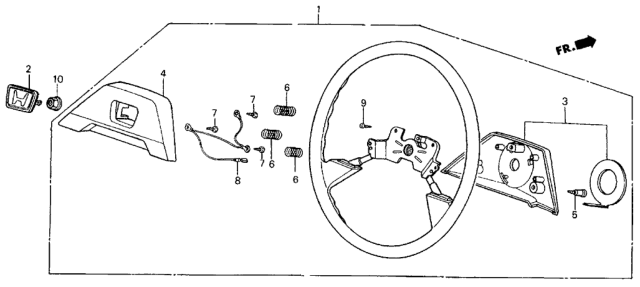 1984 Honda Civic 4 Door GL KA 5MT Steering Wheel Diagram 1