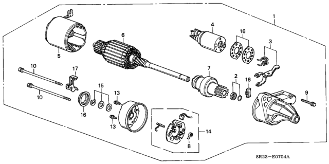 1994 Honda Del Sol Holder, Brush Diagram for 31231-P06-L03