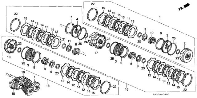 1994 Honda Civic AT Clutch Diagram