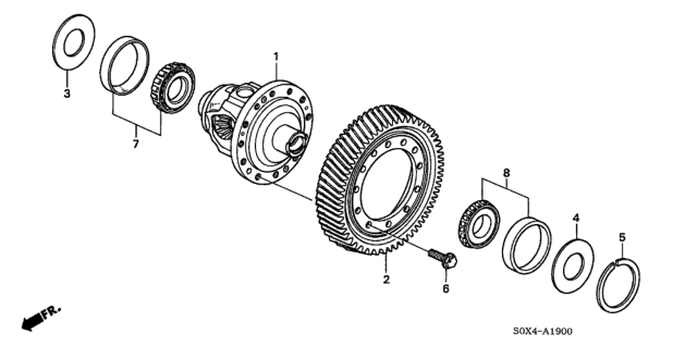 2004 Honda Odyssey AT Differential (5AT) Diagram