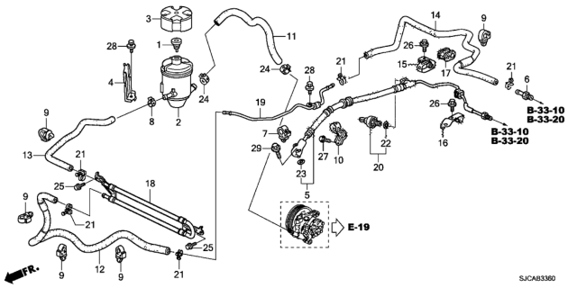 2014 Honda Ridgeline P.S. Lines Diagram