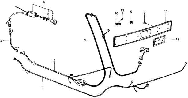 1979 Honda Civic Trim, Tailgate Diagram for 85821-647-921