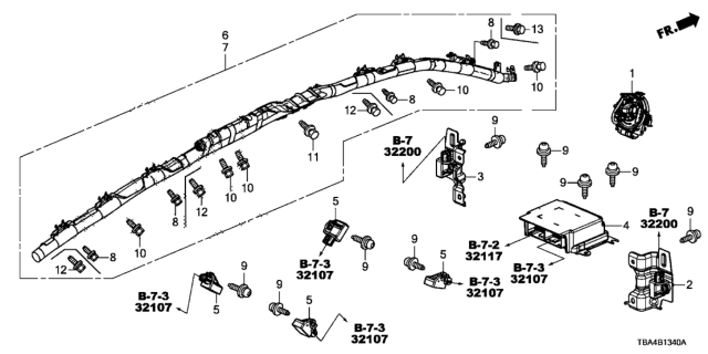 2016 Honda Civic Sensor, Side Impact Diagram for 77970-T6A-J11