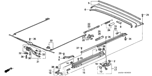 1994 Honda Civic 3 Door SI (ABS) KA 5MT Roof Motor Diagram