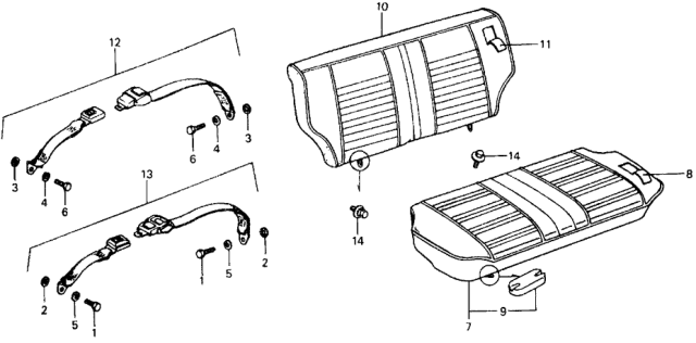 1979 Honda Civic Seat-Back Assy., RR. *YR34L* (NEAT BEIGE) Diagram for 78150-657-672ZD