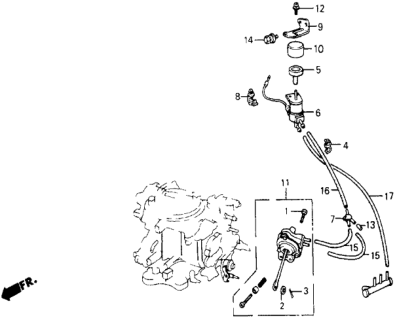 1984 Honda Civic 5 Door DX KA 5MT A/C Solenoid Valve (Keihin) Diagram