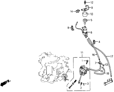 1985 Honda Civic A/C Solenoid Valve (Keihin) Diagram